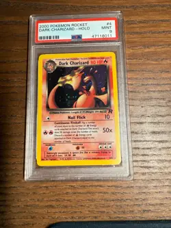 Pokemon Dark Charizard 2000 Team Rocket Unlimited #4 Holo PSA 9 Mint - Image 4