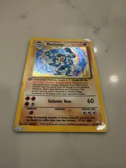 *Holo Bleed* 1st Ed. Base Set Machamp Holo 8/102 Rare WOTC Pokemon Card TCG - Image 2