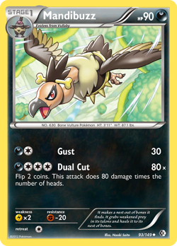 Mandibuzz 93/149 Uncommon | Boundaries Crossed | Pokemon Card - Image 1