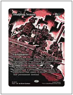 1x Doubling Season, TMNT, Borderless Art PZA 0011, Magic MTG NM - Image 1