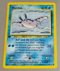 Mantax # 64/111 1.Edition Common Neo Genesis 2001 Pokemon Deutsch Mint Vintage - Image 1