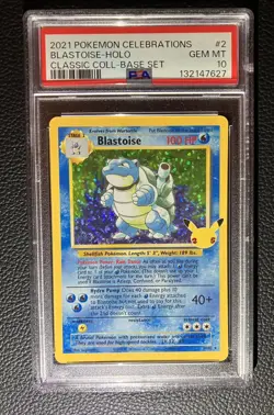 2021 POKEMON CELEBRATIONS CLASSIC COLLECTION #2 BLASTOISE-HOLO PSA 10 - Image 1