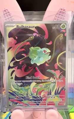 Pokemon Bulbasaur 133/132 Me01 Full Art Holo Rare 80 HP 10 Attack Basic Plant - Image 1