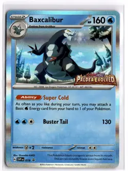 Pokemon TCG Baxcalibur (Prerelease) 019 Scarlet & Violet Stamp Black Star Promo - Image 1