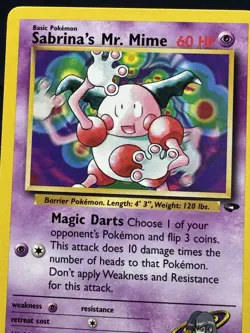 Pokemon Sabrina's Mr. Mime 59/132 Gym Challenge Regular Card Rate Vintage TCG - Image 2