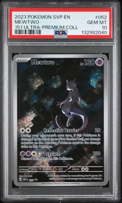 2023 POKEMON SVP EN-SV BLACK STAR PROMO 151 ULTRA-PREM COLL #052 MEWTWO PSA 10 - Image 1