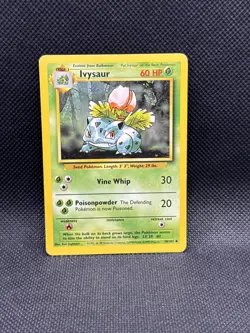 Ivysaur Non-Holographic Uncommon 30/102 Pokemon TCG Base Set LP - Image 1