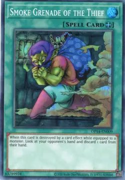 Yu-Gi-Oh! Smoke Grenade of the Thief Unlimited OP14-EN009 Super Rare NM/LP x1 - Image 1