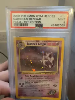 Pokemon Card Sabrina's Gengar 14/132 1st Edition Holo PSA 9 WOTC Gym Heroes - Image 2
