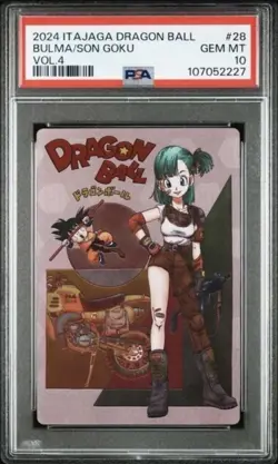 PSA 10 2024 ITAJAGA DRAGON BALL DBZ VOL.4 28 BULMA SON GOKU CARD - Image 1