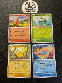 Pokemon 151 Cosmo Holo Promo set Pikachu Squirtle Charmander Bulbasaur Costco NM - Image 1