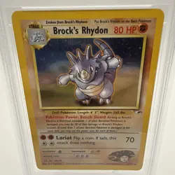 PSA grade 6 Pokemon Gym Heroes Rare Holo: Brock's Rhydon 2/132 NM - Image 3