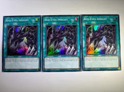 3 x Red-Eyes Insight RA03-EN061 Super Rare 1st Edition YuGiOh Playset - Image 1