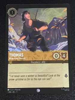 Disney Lorcana Winterspell Thomas - Wide-Eyed Recruit Cold Foil 1/204 NM Indent - Image 1