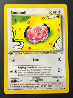 Snubbull 55/64 1st Edition Neo Revelation WOTC - Pokemon Card MP - Image 1