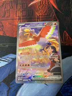Pokemon TCG Destined Rivals Ethan's Ho-Oh EX 230/182 Illustration Rare SIR NM - Image 1