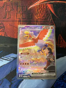 Pokemon TCG Destined Rivals Ethan's Ho-Oh EX 230/182 Illustration Rare SIR NM - Image 2