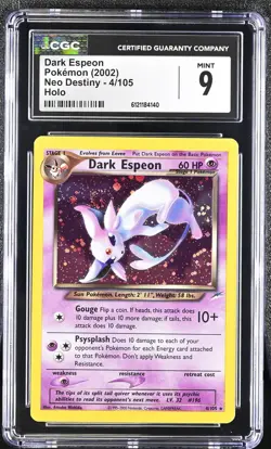 CGC 9 MINT Dark Espeon 2002 Neo Destiny 4/105 Holo SWIRL Pokemon Card - Image 1