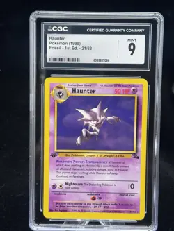 Haunter #21 Non-Holo 1st Edition Fossil 1999 Pokemon CGC 9 👻 - Image 1