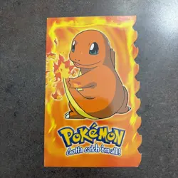 1999 Topps Pokemon Evolution #04 Charmander Embossed Die-Cut 1st print Blue logo - Image 1
