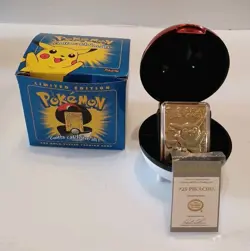 Pokemon Pikachu 23K Gold-Plated Trading Card #25 1999 Burger King Promotional - Image 1