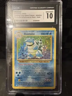 Blastoise 003/034 CLB Pokemon Trading Card Game Classic CGC 10 - Image 1