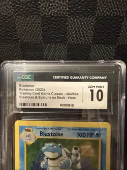 Blastoise 003/034 CLB Pokemon Trading Card Game Classic CGC 10 - Image 2
