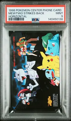1998 POKEMON CENTER PHONE CARD HOR MEWTWO STRIKES BACK PSA 9 - Image 1