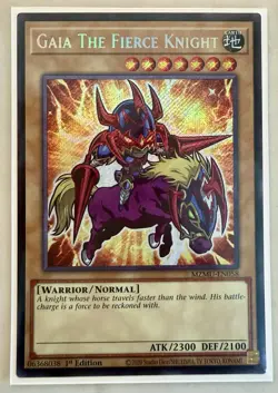 Yugioh! 1x Gaia The Fierce Knight MZMU-EN058 Secret Rare 1st Ed NM - Image 1