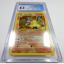 CGC 8.5 NM MT + 1999 Pokemon 4/102 Charizard Holo Rare Base Set Card #57508L - Image 2