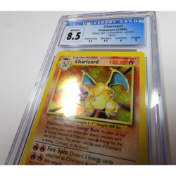 CGC 8.5 NM MT + 1999 Pokemon 4/102 Charizard Holo Rare Base Set Card #57508L - Image 4