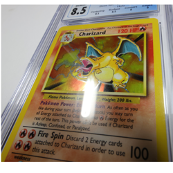 CGC 8.5 NM MT + 1999 Pokemon 4/102 Charizard Holo Rare Base Set Card #57508L - Image 5