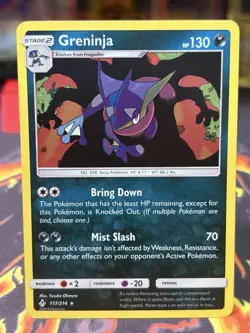 2019 Pokemon SM Unbroken Bonds 117/214 Greninja Holo (Charizard Shadow) NM - Image 1