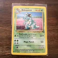 Pokemon TCG Nidoqueen 7/64 Jungle Holo Unlimited Holo Rare - HP/Damaged - Image 1