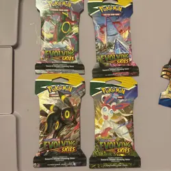 Pokemon Sword Shield Evolving Skies Art Set (4 Sleeved Packs - Image 1