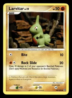 Larvitar 63/100 Common Stormfront Pokemon LP - Image 1