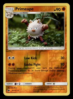 Primeape 51/111 Rare Crimson Invasion Reverse Holo Pokemon NM - Image 1