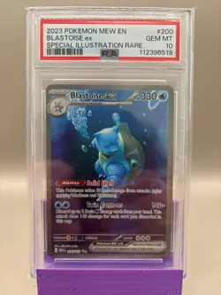 PSA 10 GEM Mint - Blastoise Ex #200 Pokemon Scarlet & Violet 151 , Graded - Image 1