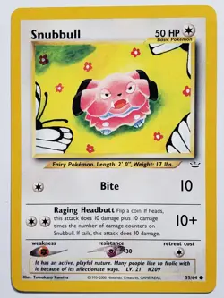 Snubbull 55/64 LP - Neo Revelation Pokemon Card - Tomokazu Komiya Art - Image 1
