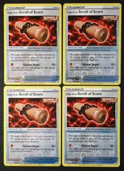 Pokemon Cards 4x Single Strike Scroll of Scorn 133/163 Reverse Holo Playset NM/M - Image 1