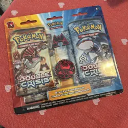 Pokemon Double Crisis 4 Pack Blister With Team Aqua Pin And Coin 2015 Sealed - Image 1