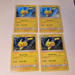 4 x Pikachu Black Star Promo SM81 Pokemon TCG Cosmos Foil Pokemon Playset - Image 1