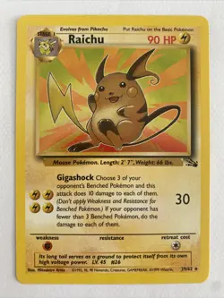 Pokemon TCG Raichu Fossil 29/62 Regular Unlimited Rare 1999 WTCC Near Mint - Image 1