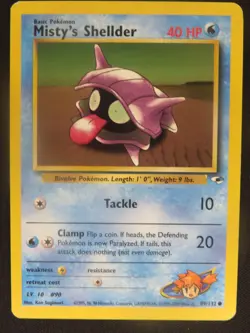 Misty's Shellder 89/132 Common Gym Heroes Pokemon LP - Image 1