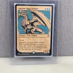 Ancient Silver Dragon Commander Legends Battle for Baldur's Gate Magic Gathering - Image 1