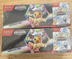 Lot Of 2 Pokemon Prismatic Evolutions Surprise Box+Booster Bundle Sams Club Set - Image 1
