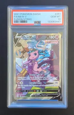 Mew V 251/264 Fusion Strike Alternate Art Pokemon PSA 10 UK Seller - Image 1