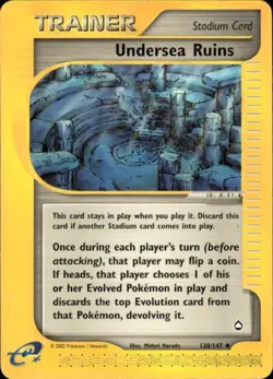 Pokemon Undersea Ruins Aquapolis 138/147 Light Play LP+ or Better - Image 1