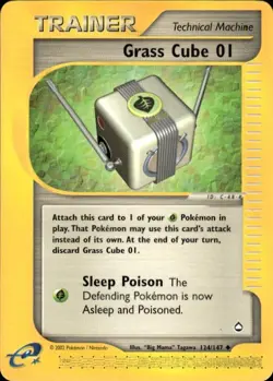Pokemon Grass Cube 01 Aquapolis 124/127 Light Play LP+ or Better - Image 1