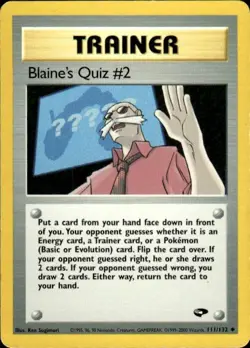 Pokemon Blaine's Quiz #2 Gym Challenge 111/132 Light Play LP+ or Better - Image 1